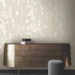 York Designer Series Ginkgo Silhouette Taupe Cork Wallpaper - SKU VR1507