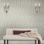 York Designer Series Graceful Geo Beige & Silver Wallpaper - SKU MD7175