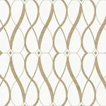 York Designer Series Graceful Geo Cream & Gold Wallpaper - SKU MD7171