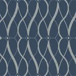 York Designer Series Graceful Geo Navy & Silver Wallpaper - SKU MD7174