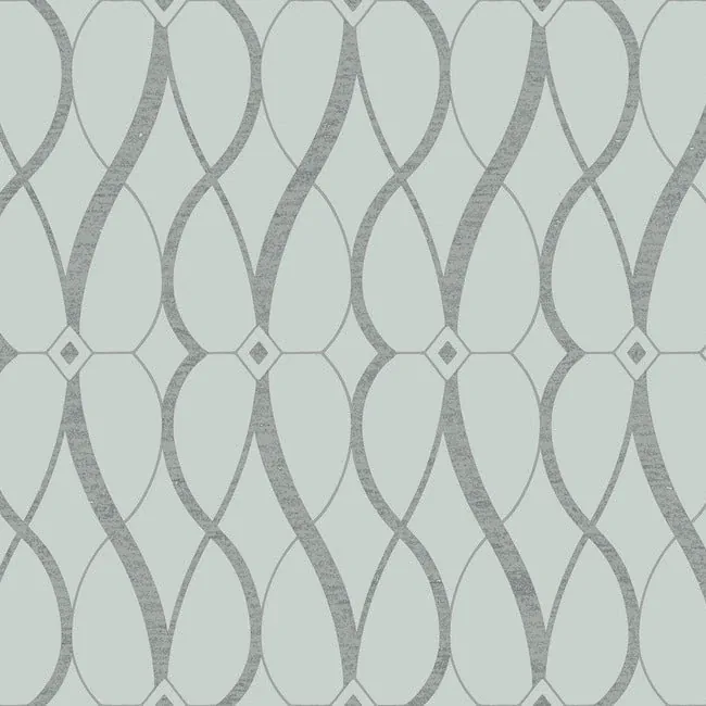 MD7172 | Graceful Geo Spa & Silver Wallpaper