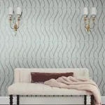 York Designer Series Graceful Geo Spa & Silver Wallpaper - SKU MD7172