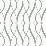 York Designer Series Graceful Geo White & Silver Wallpaper - SKU MD7173