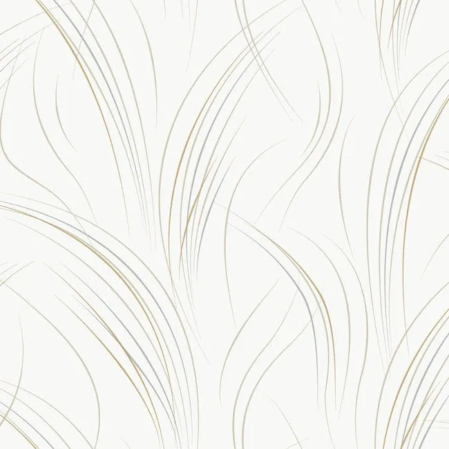 York Designer Series Graceful Wisp White Wallpaper - SKU EV3939