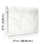York Designer Series Graceful Wisp White Wallpaper - SKU EV3939