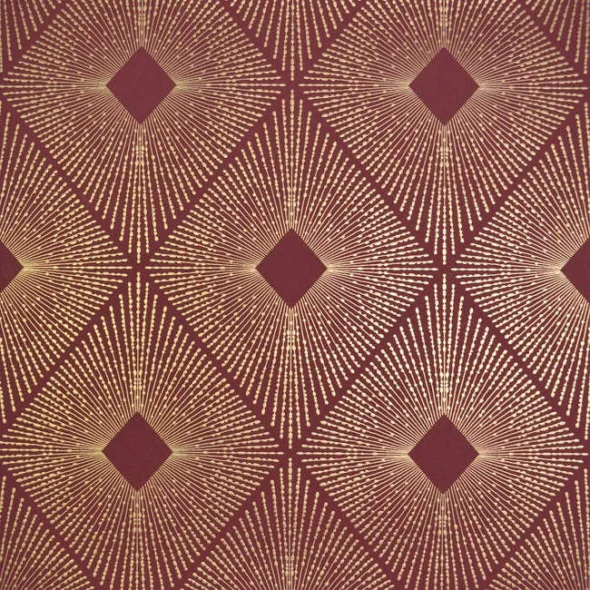 NW3588 | Harlowe Red & Gold Wallpaper