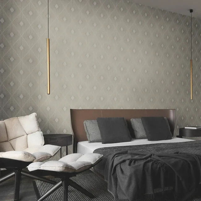 York Designer Series Harlowe Warm Grey & Gold Wallpaper - SKU MD7133