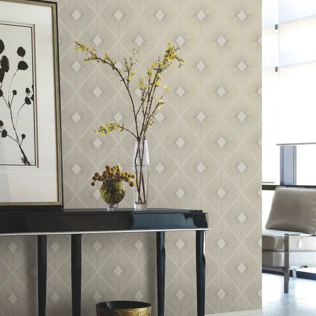 York Designer Series Harlowe Warm Grey & Gold Wallpaper - SKU MD7133