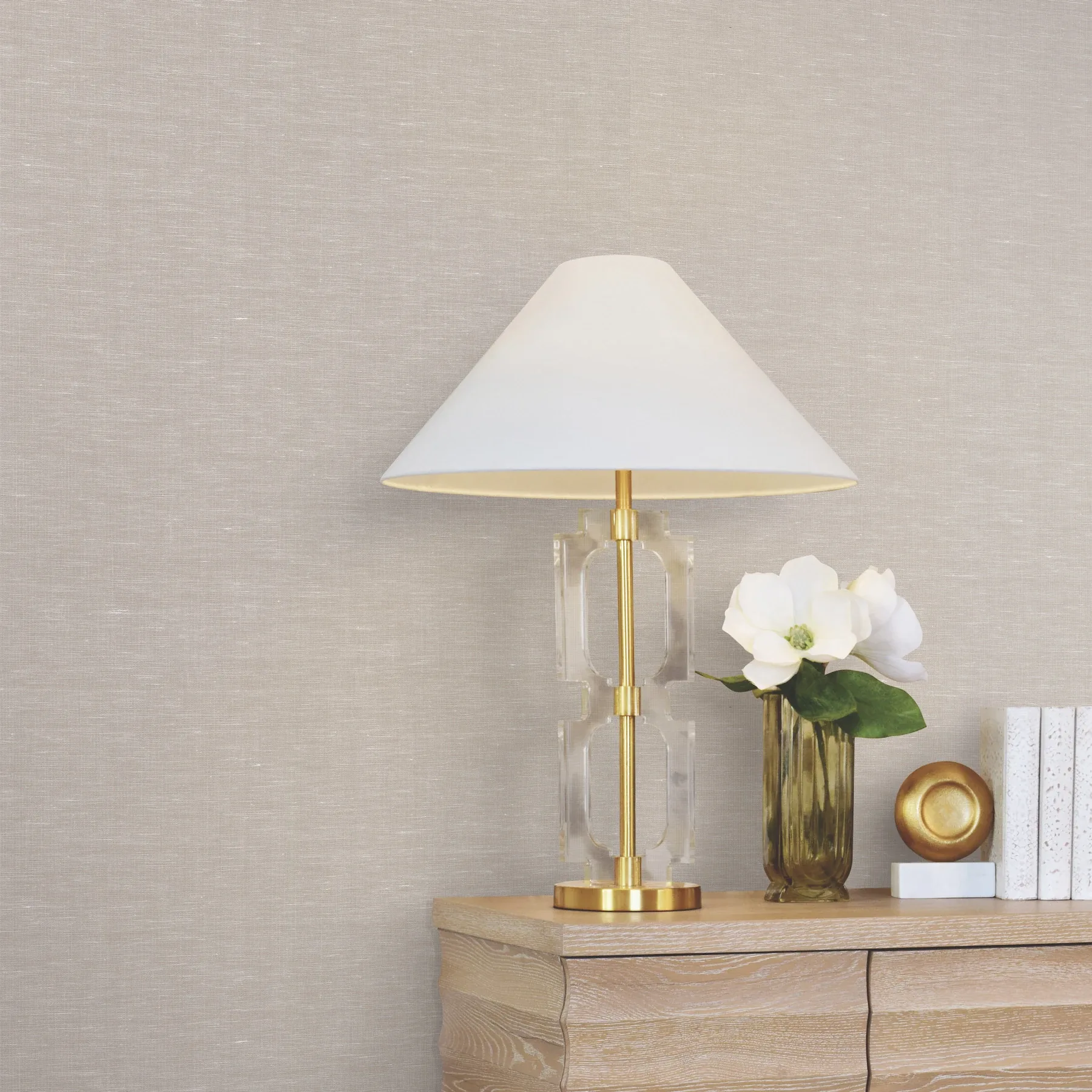 York Designer Series Hempfield Weave Beige Loomed Wallpaper - SKU LL4349