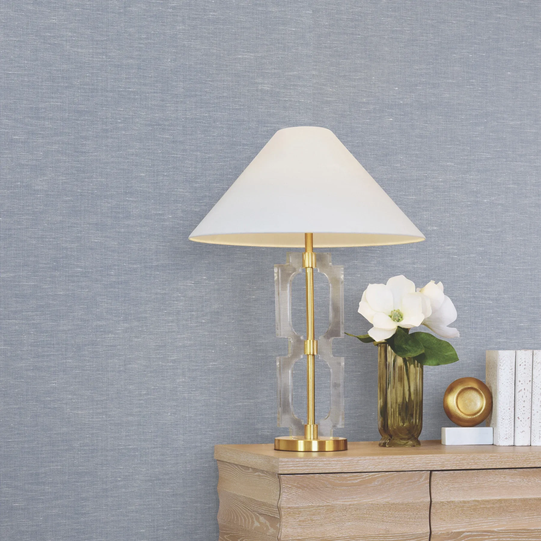 York Designer Series Hempfield Weave Blue Loomed Wallpaper - SKU LL4351