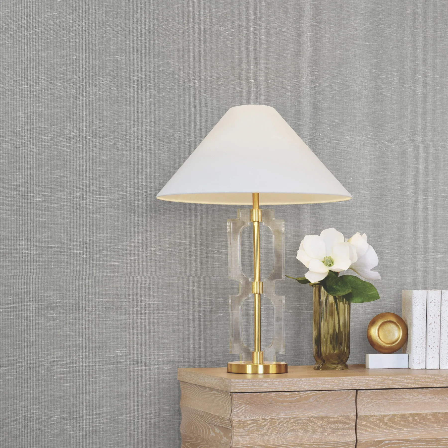 York Designer Series Hempfield Weave Charcoal Loomed Wallpaper - SKU LL4353