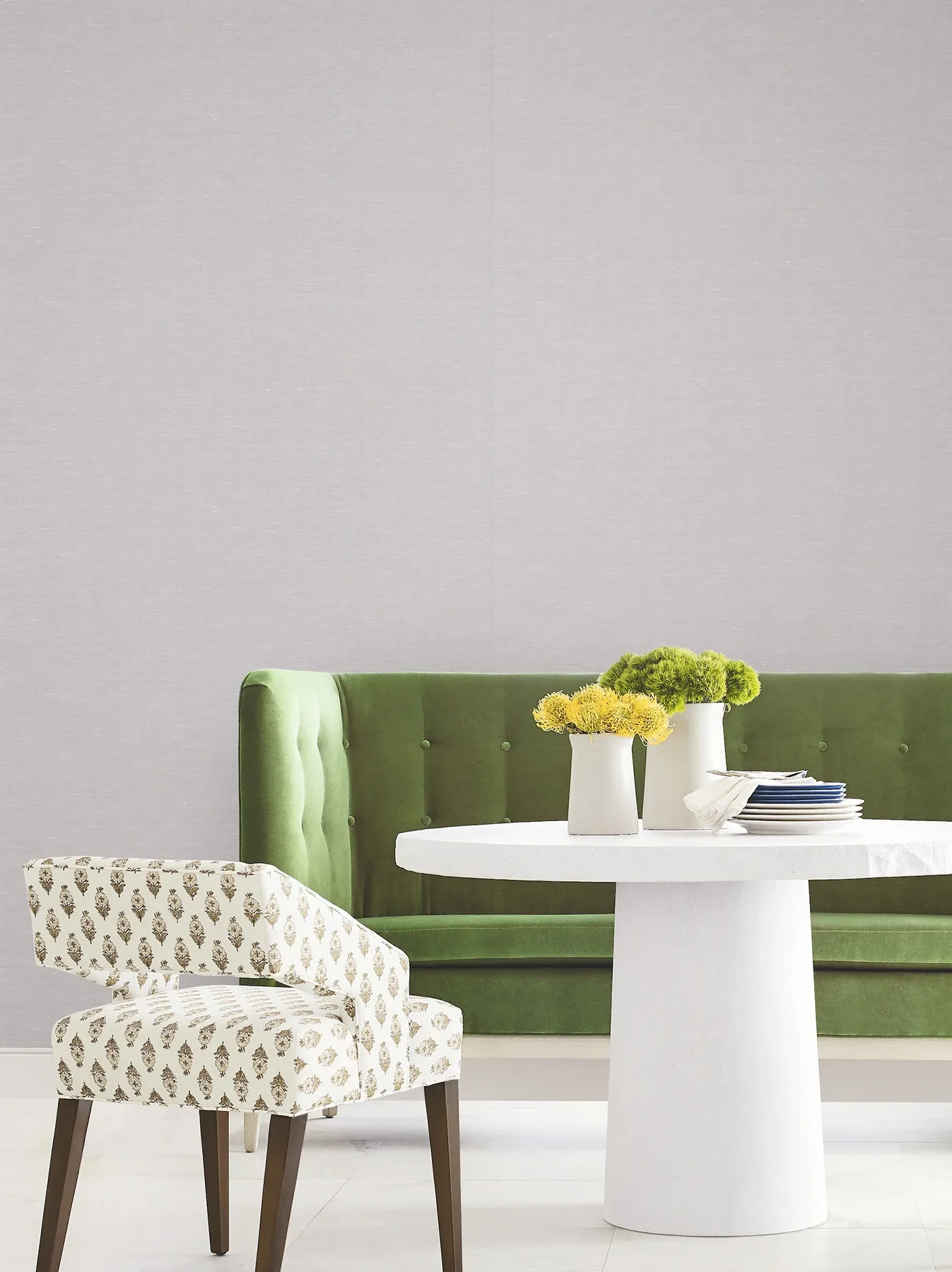 York Designer Series Hempfield Weave Light Grey Loomed Wallpaper - SKU LL4348