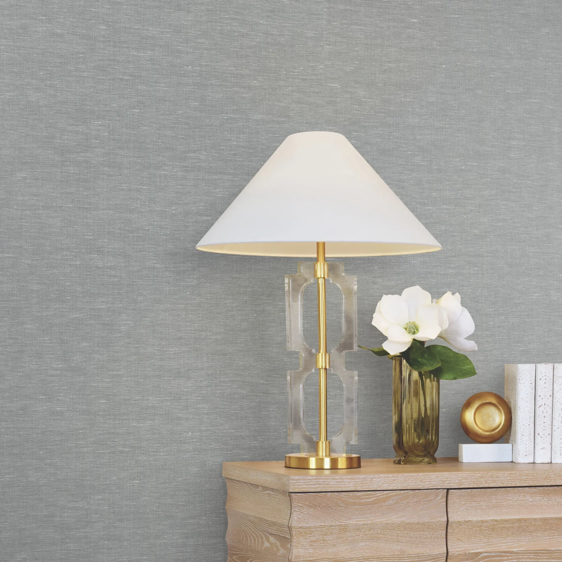 York Designer Series Hempfield Weave Sea Green Loomed Wallpaper - SKU LL4352