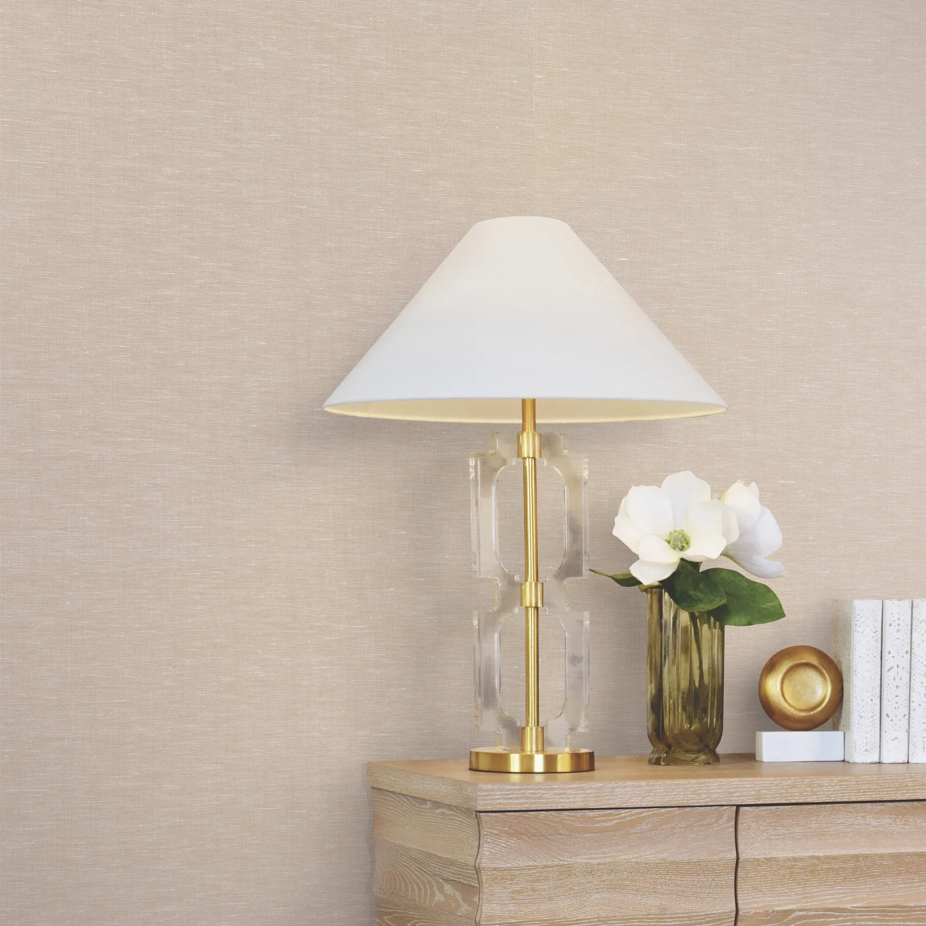 York Designer Series Hempfield Weave Wheat Loomed Wallpaper - SKU LL4350