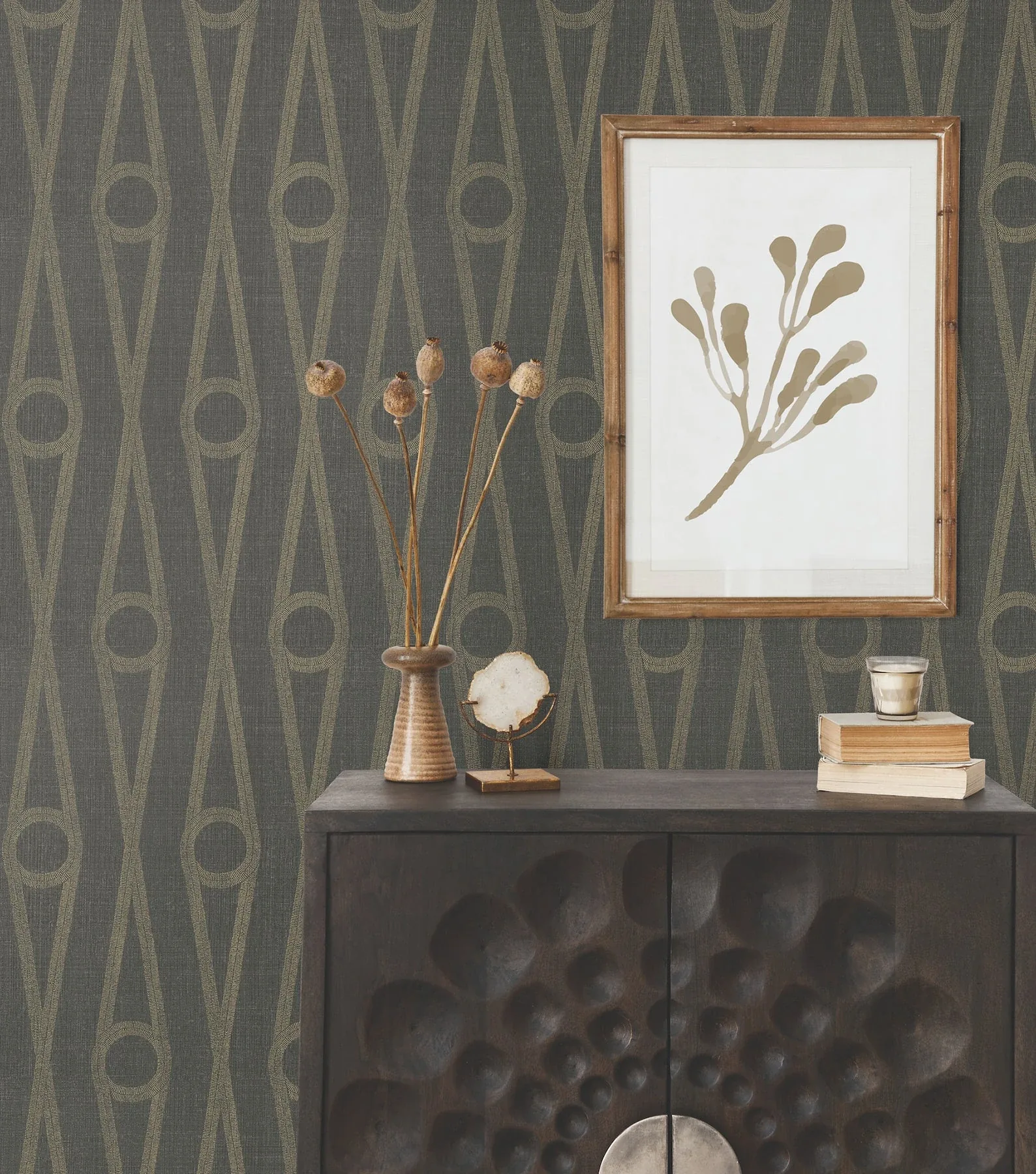 York Designer Series Henlein Charcoal Wallpaper - SKU AB3014