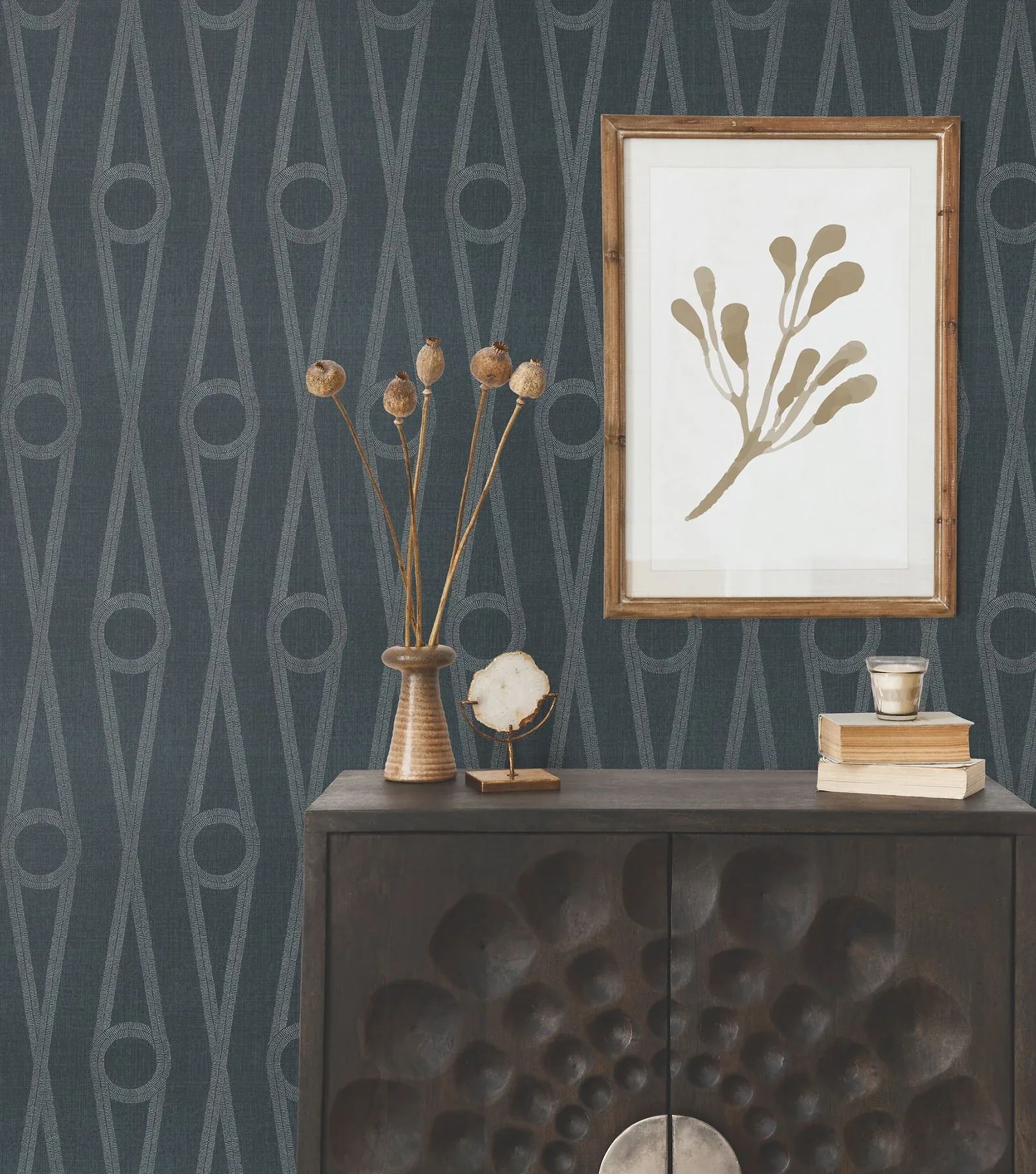 York Designer Series Henlein Indigo Wallpaper - SKU AB3015