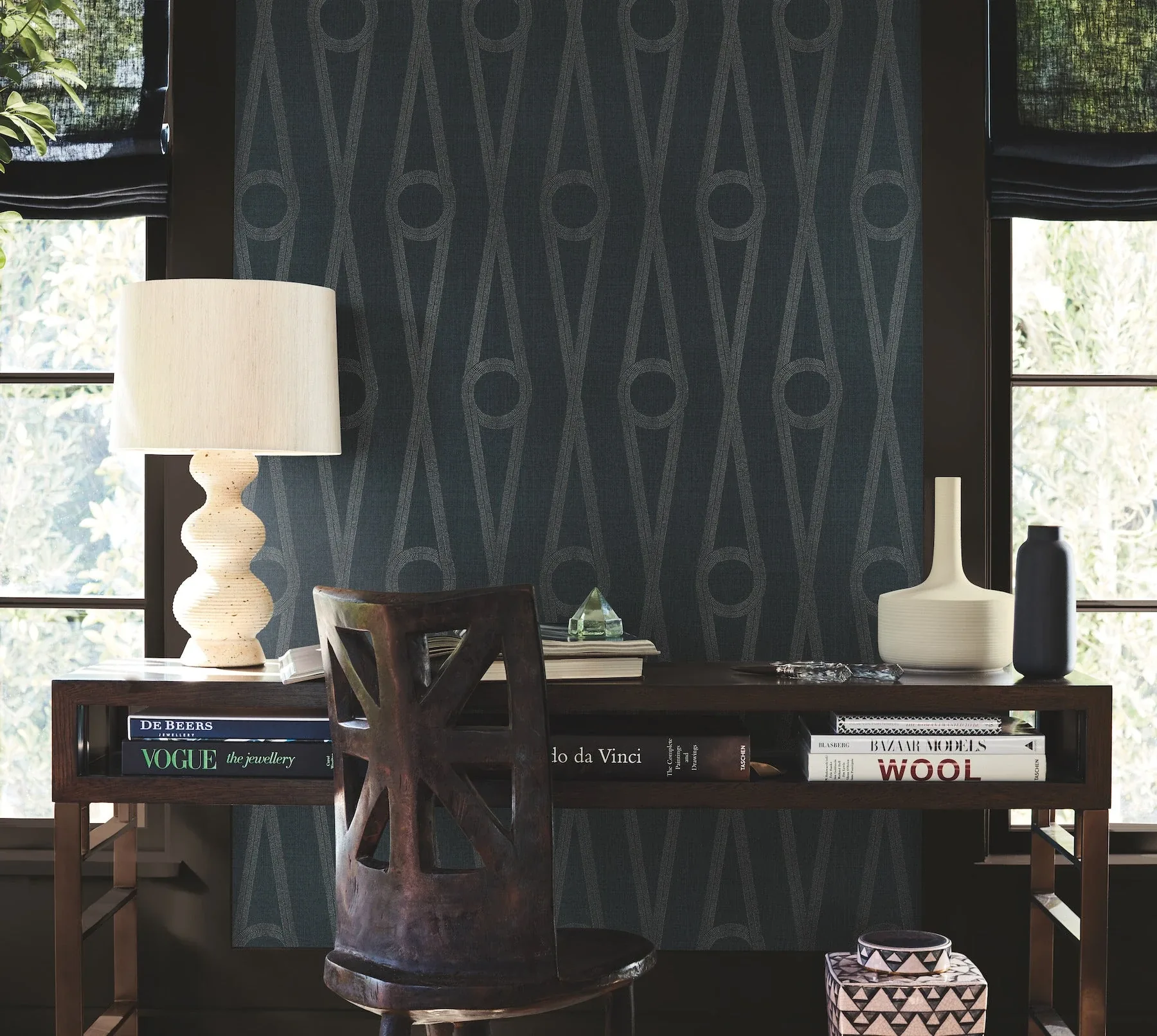 York Designer Series Henlein Indigo Wallpaper - SKU AB3015