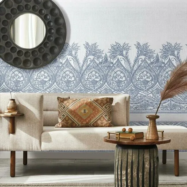 York Designer Series Henna Blue Wall Mural - SKU BO6741M