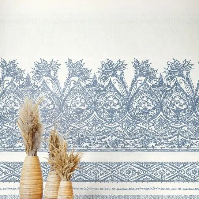 York Designer Series Henna Blue Wall Mural - SKU BO6741M