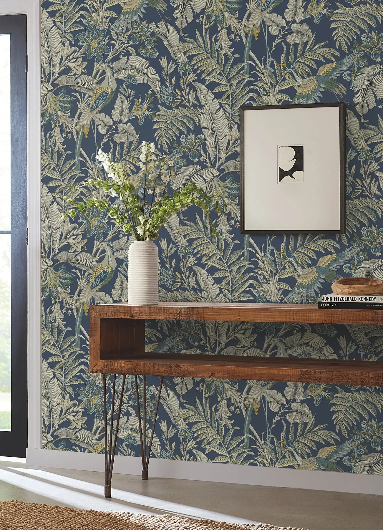 York Designer Series Heronwood Navy Wallpaper - SKU AB3103