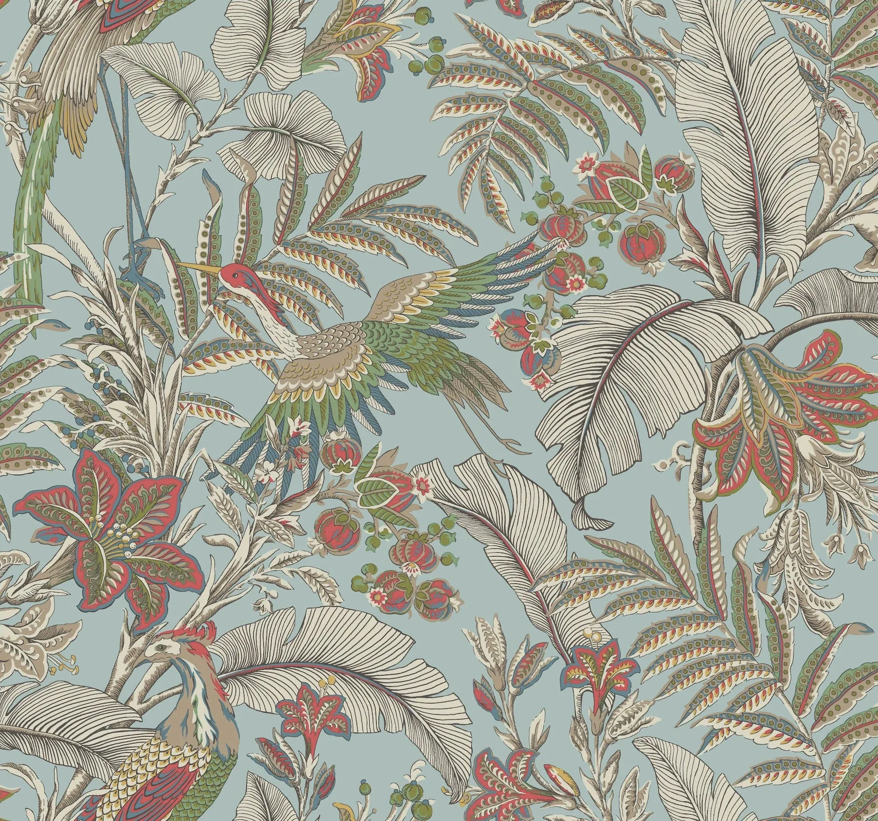 York Designer Series Heronwood Sky Blue Wallpaper - SKU AB3102