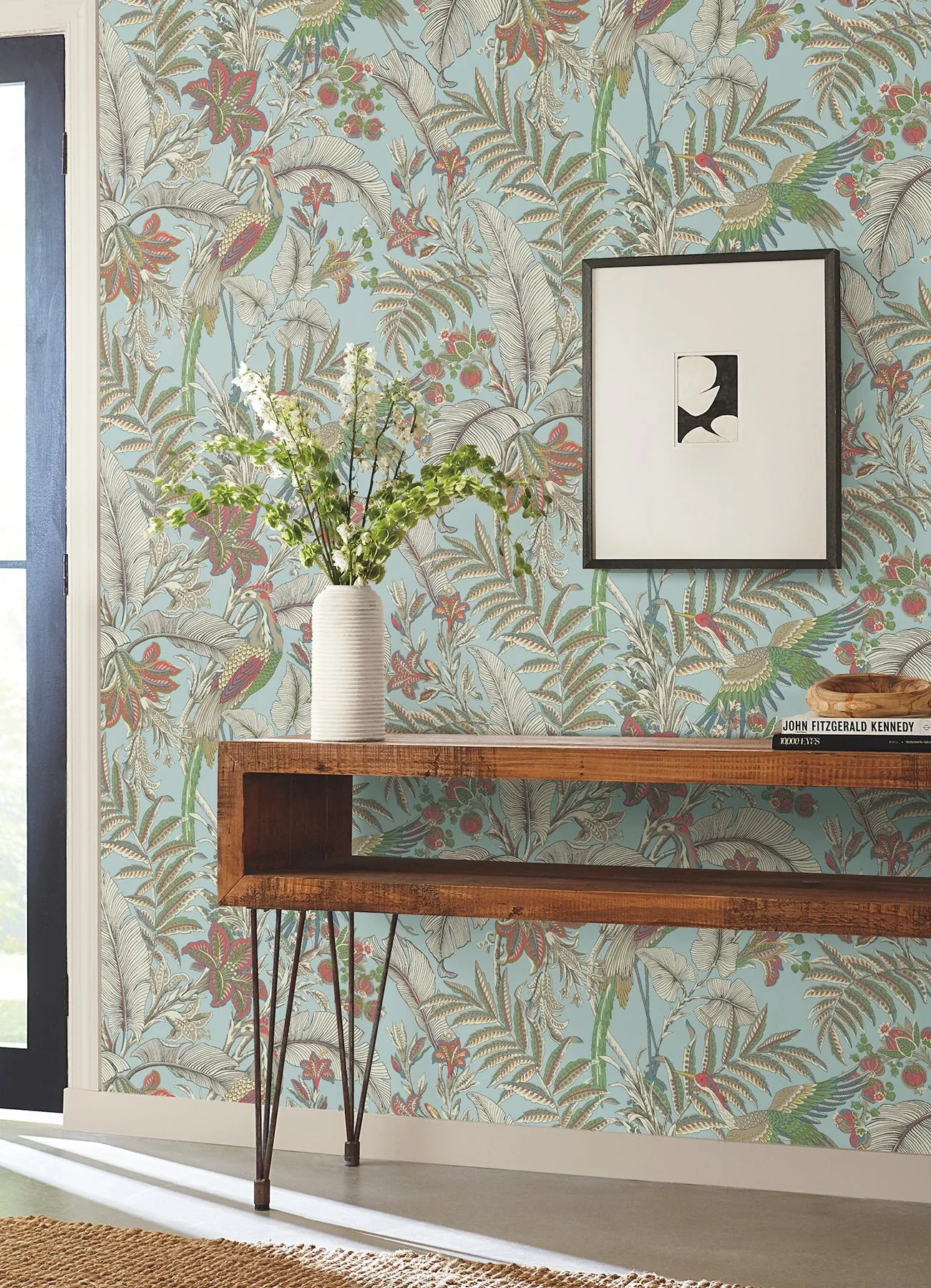 York Designer Series Heronwood Sky Blue Wallpaper - SKU AB3102