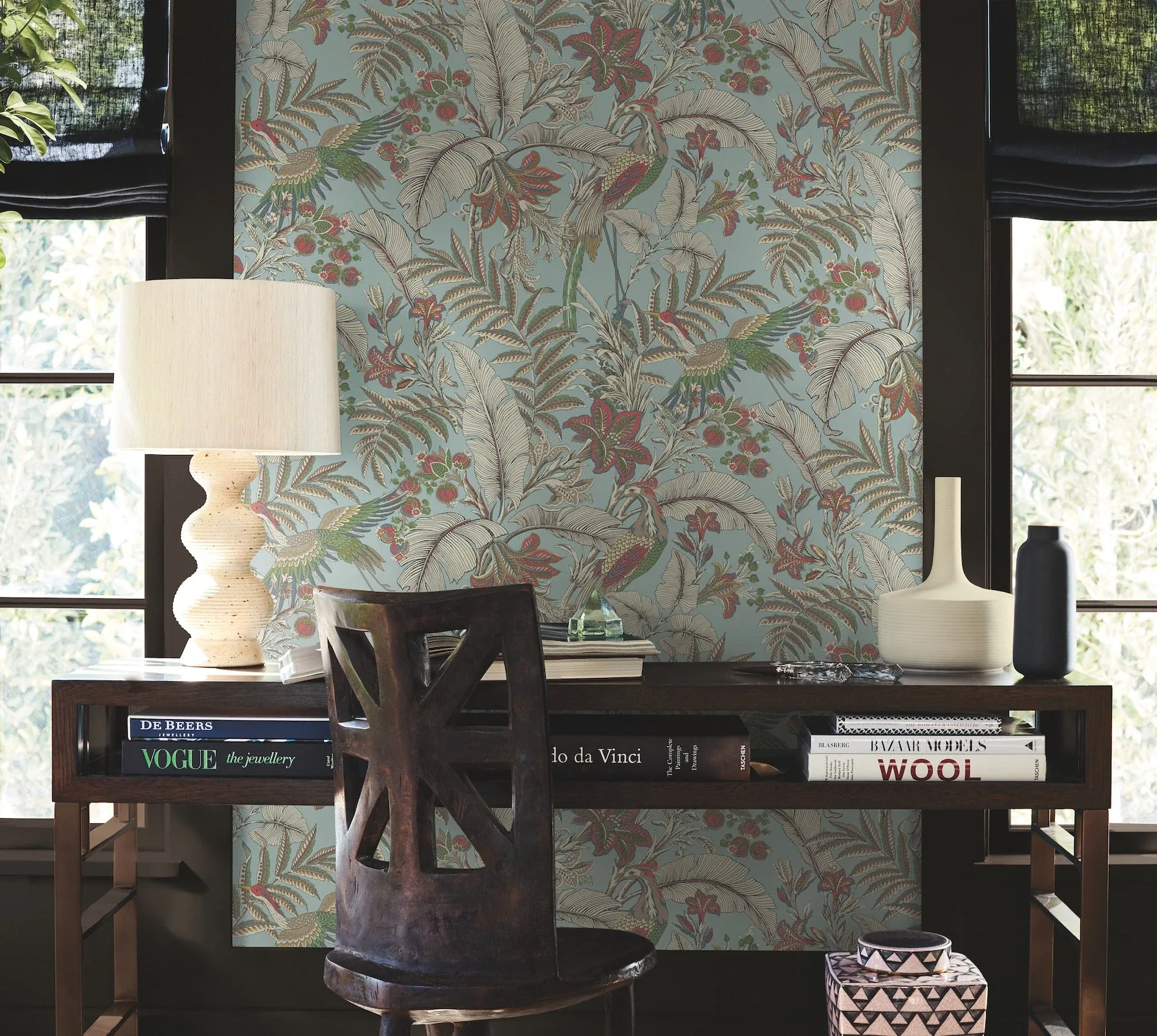 York Designer Series Heronwood Sky Blue Wallpaper - SKU AB3102