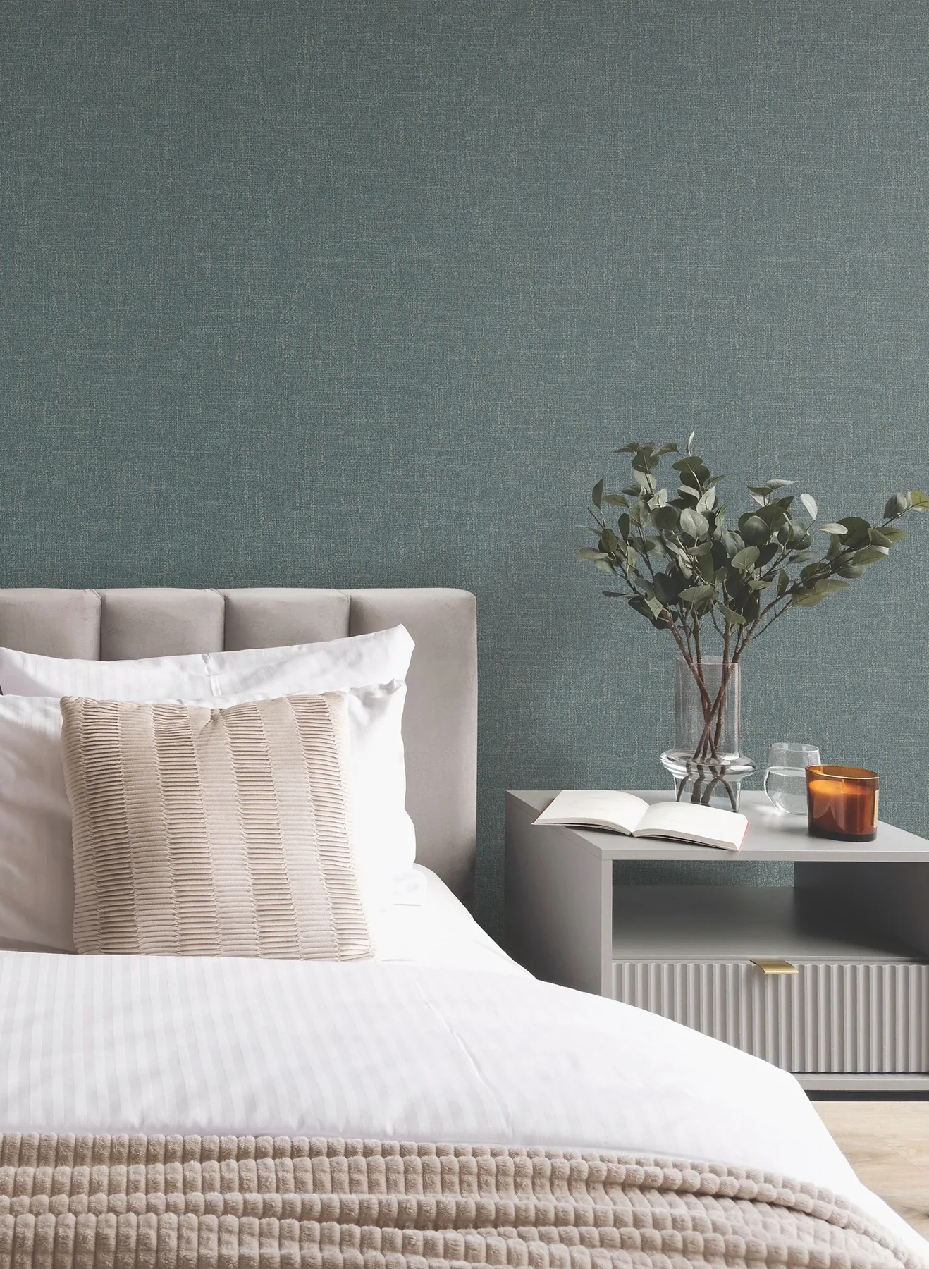 York Designer Series Highland Tweed Dark Blue Faux Fabric Wallpaper - SKU MA34917