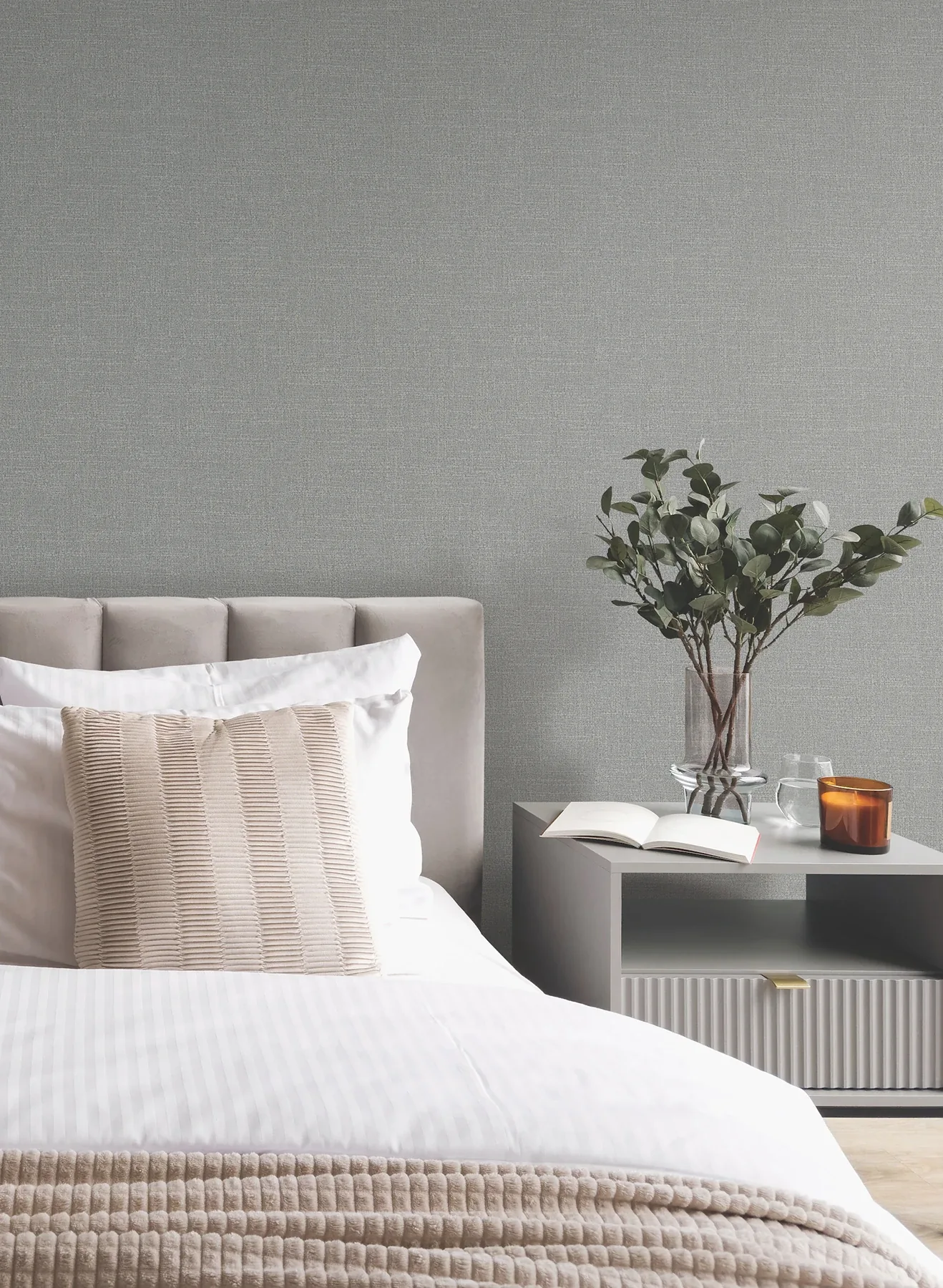 York Designer Series Highland Tweed Dark Grey Faux Fabric Wallpaper - SKU MA34915