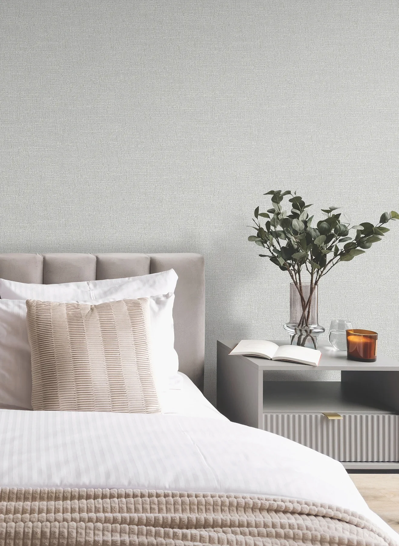 York Designer Series Highland Tweed Grey Faux Fabric Wallpaper - SKU MA34911