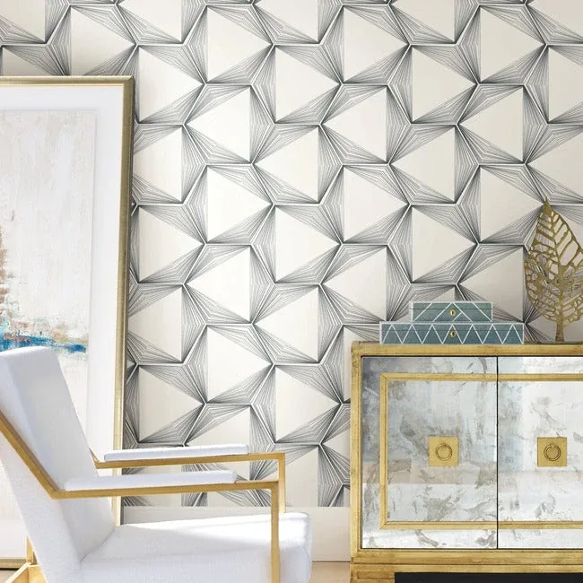 York Designer Series Honeycomb Charcoal Peel & Stick Wallpaper - SKU PSW1417RL