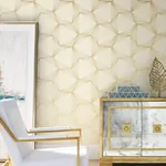 York Designer Series Honeycomb Sand & Gold Peel & Stick Wallpaper - SKU PSW1416RL