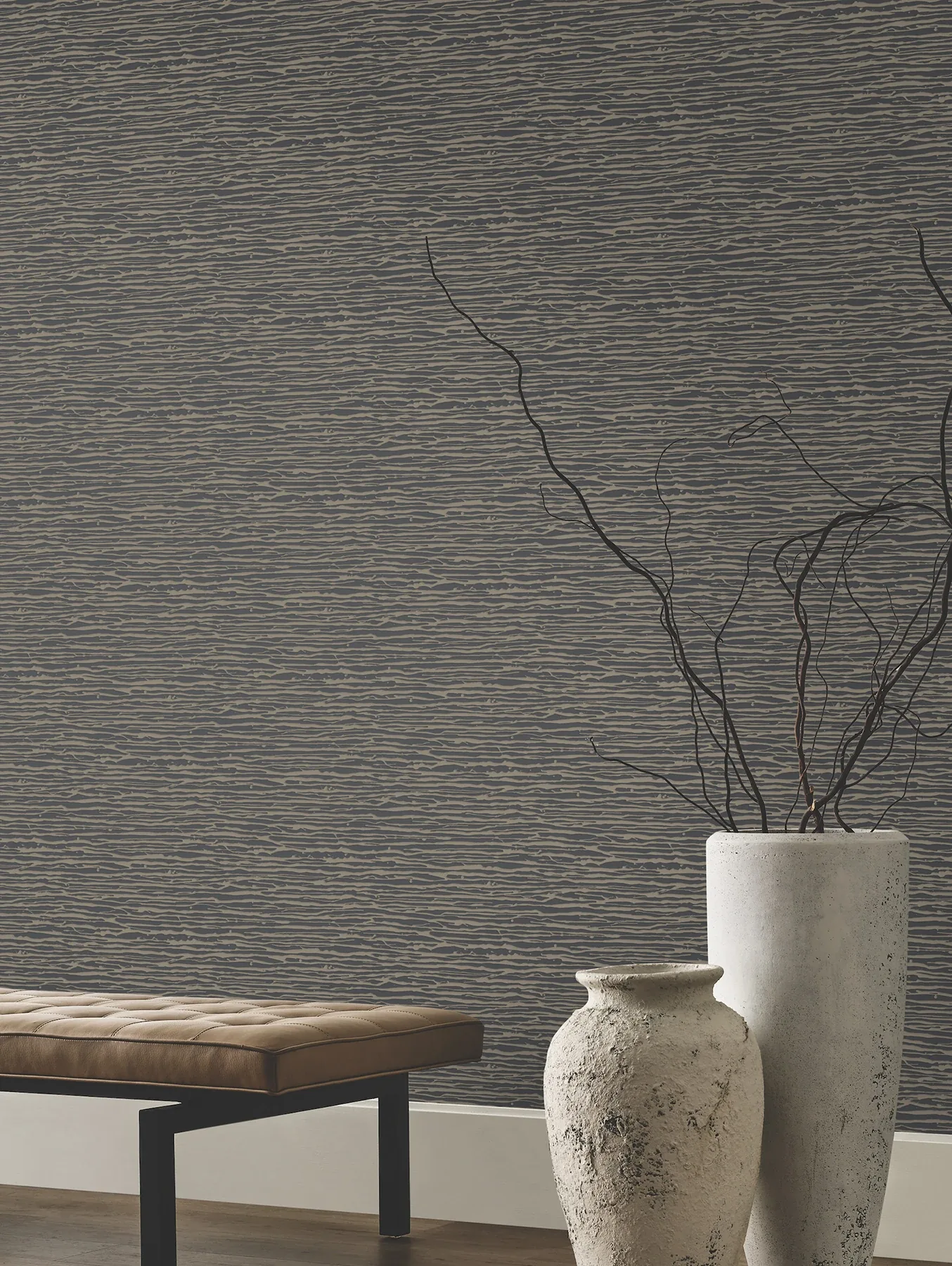 York Designer Series Horizons Charcoal Wallpaper - SKU DF3384