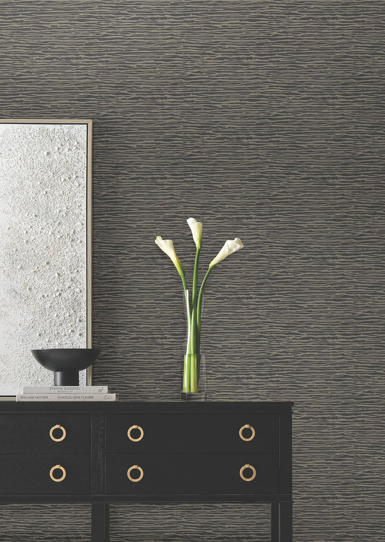 York Designer Series Horizons Charcoal Wallpaper - SKU DF3384