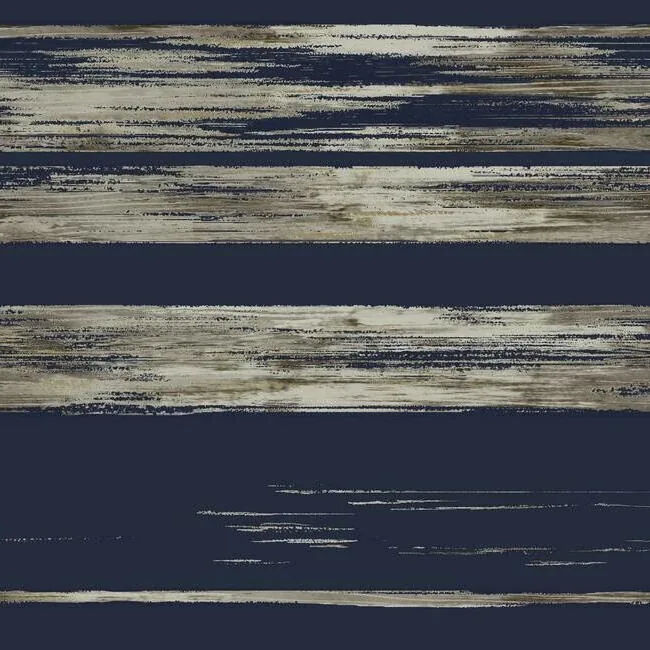 KT2154 | Horizontal Dry Brush Navy Wallpaper