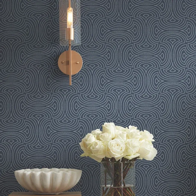 York Designer Series Hourglass Navy Wallpaper - SKU DT5143