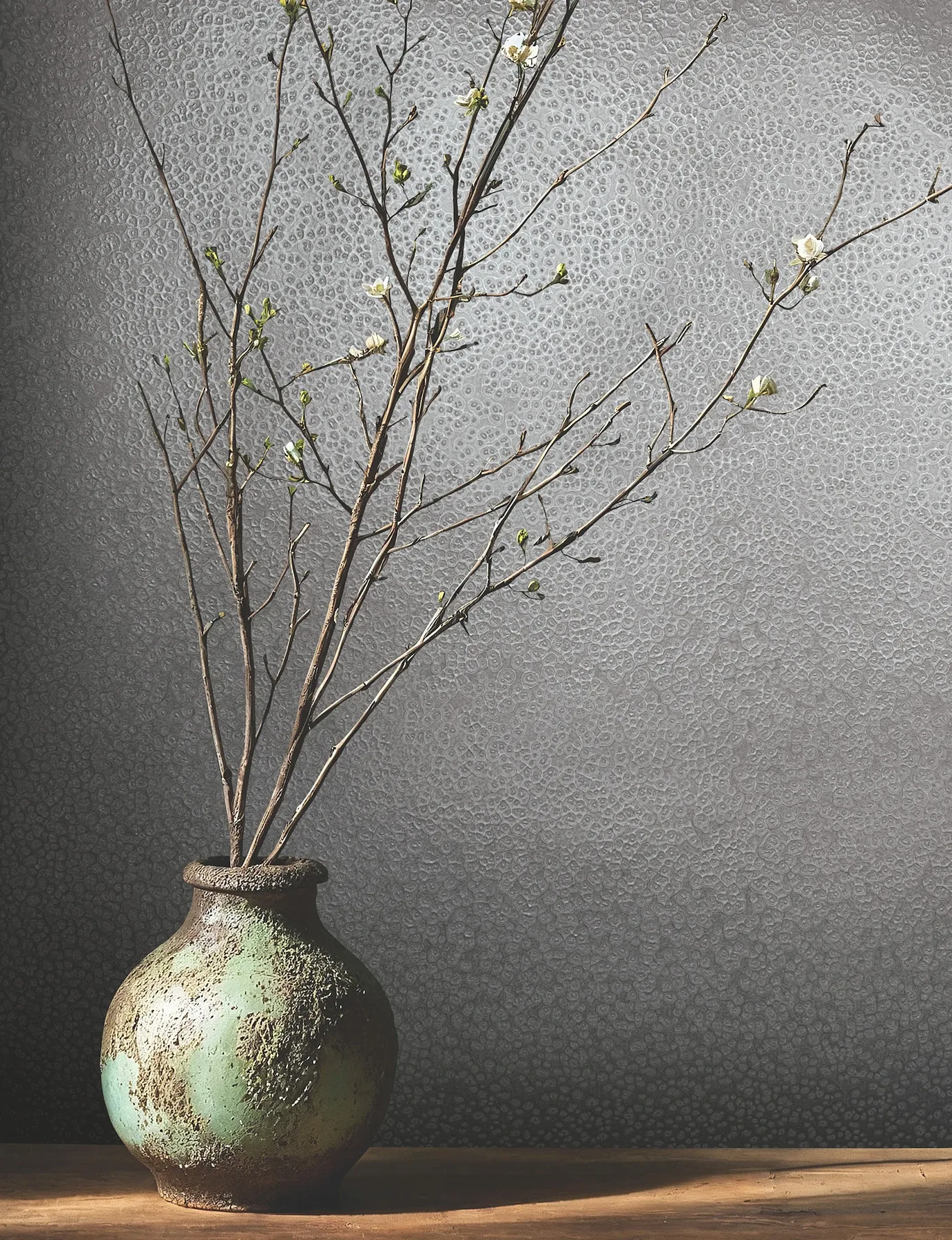 York Designer Series Hudson Pewter Hammered Metal Wallpaper - SKU MA34957