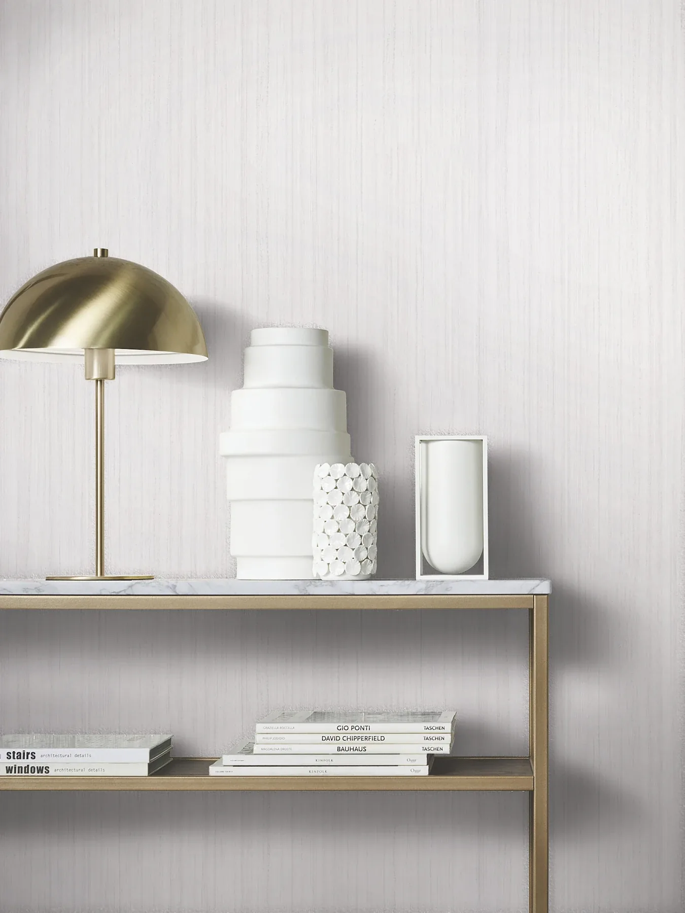 York Designer Series Indra Dove Striated Wallpaper - SKU MA35830