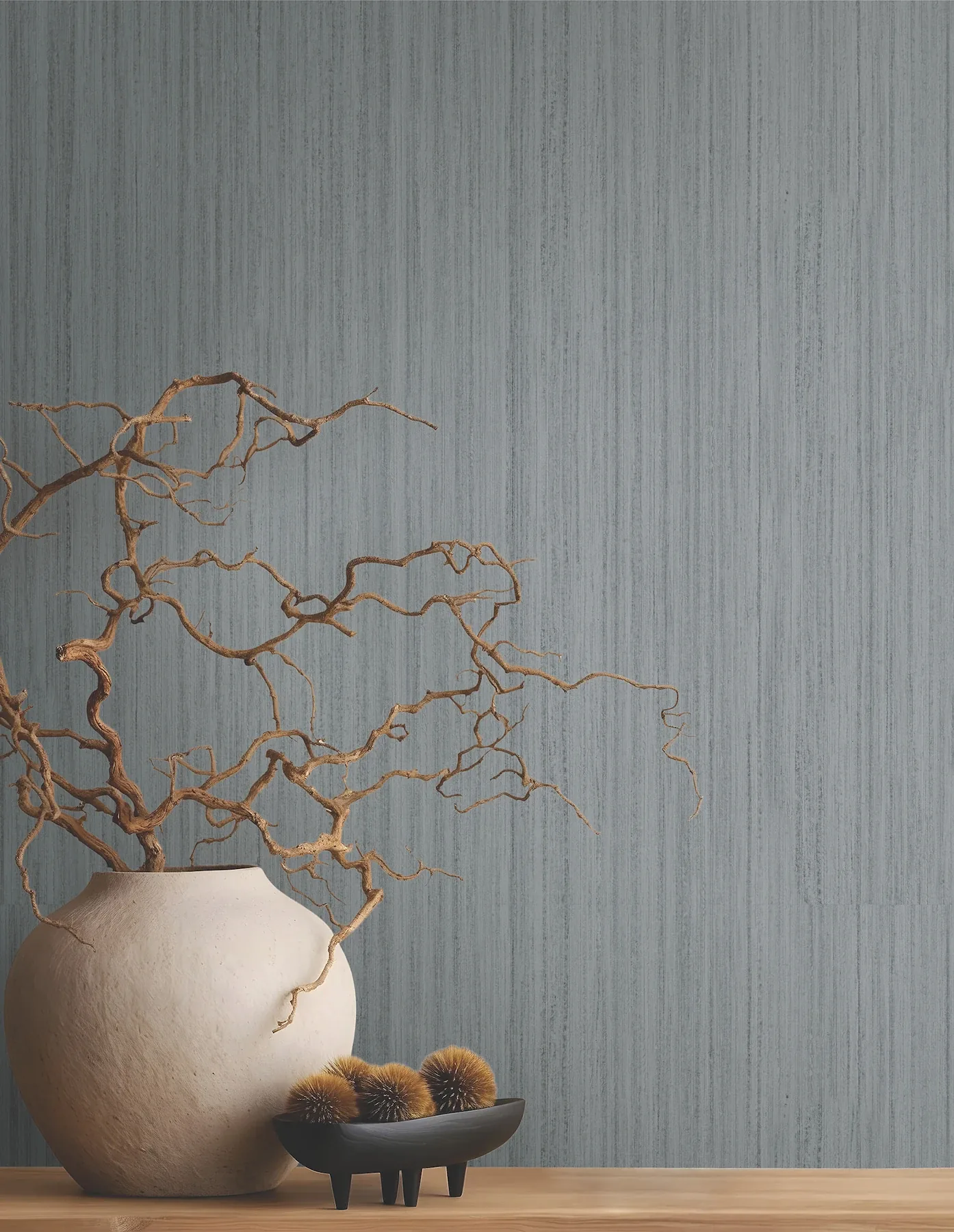 York Designer Series Indra Grey Striated Wallpaper - SKU MA35839