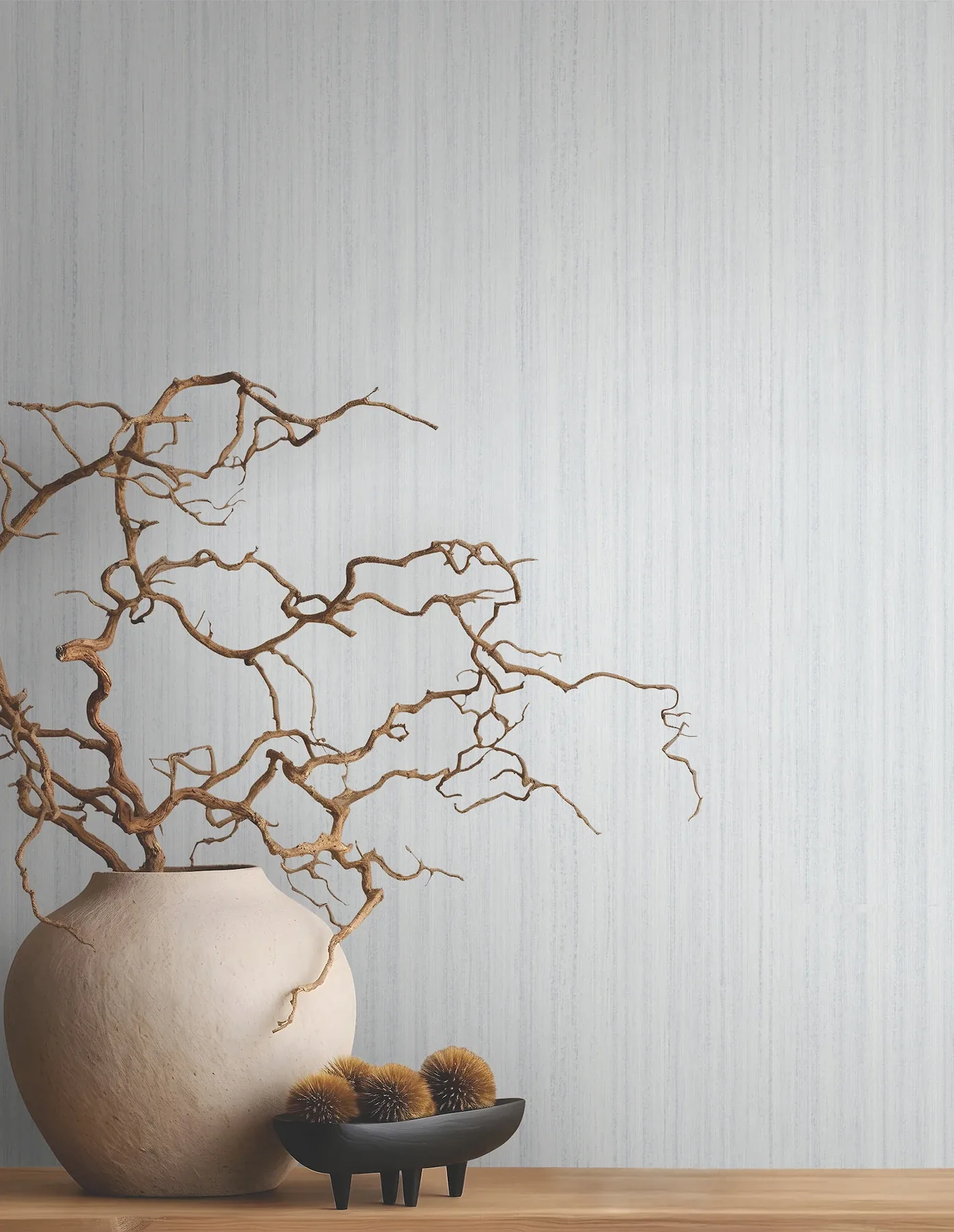 York Designer Series Indra Light Grey Striated Wallpaper - SKU MA35832