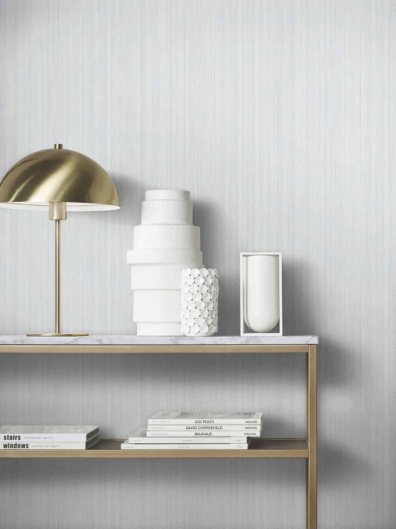 York Designer Series Indra Light Grey Striated Wallpaper - SKU MA35832