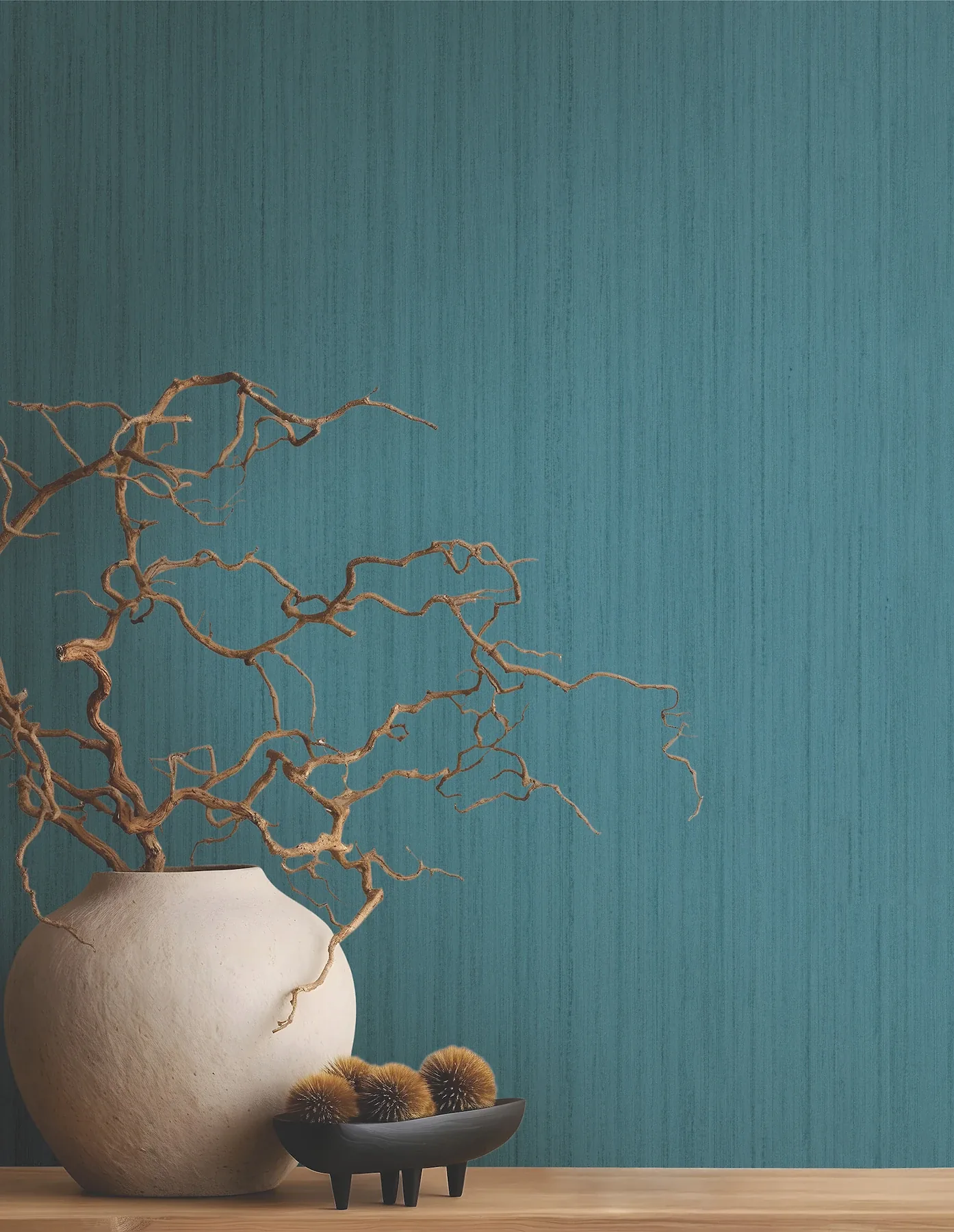 York Designer Series Indra Teal Striated Wallpaper - SKU MA35838
