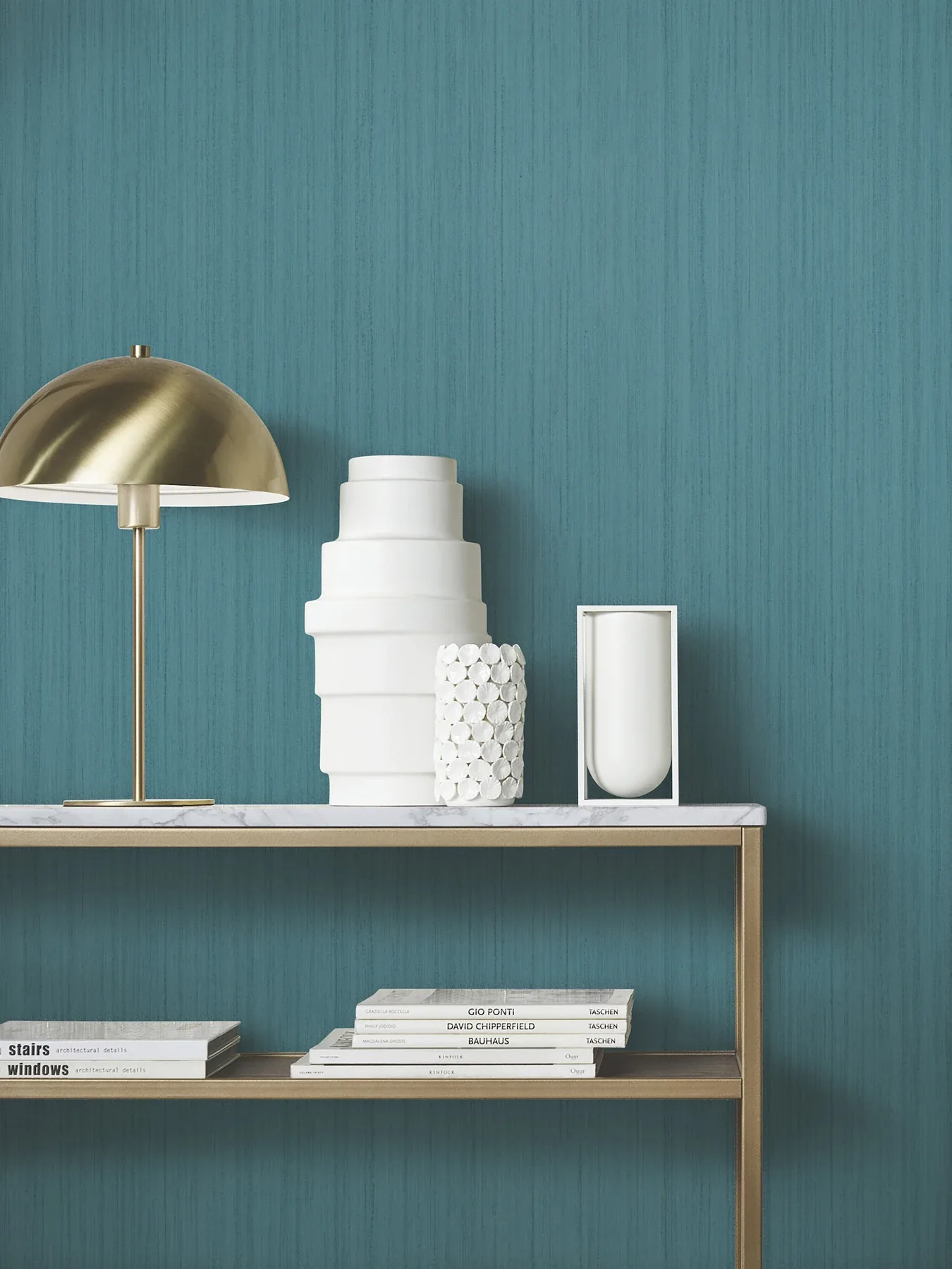 York Designer Series Indra Teal Striated Wallpaper - SKU MA35838