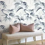 York Designer Series Inky Blue Palms Wallpaper - SKU NT6122