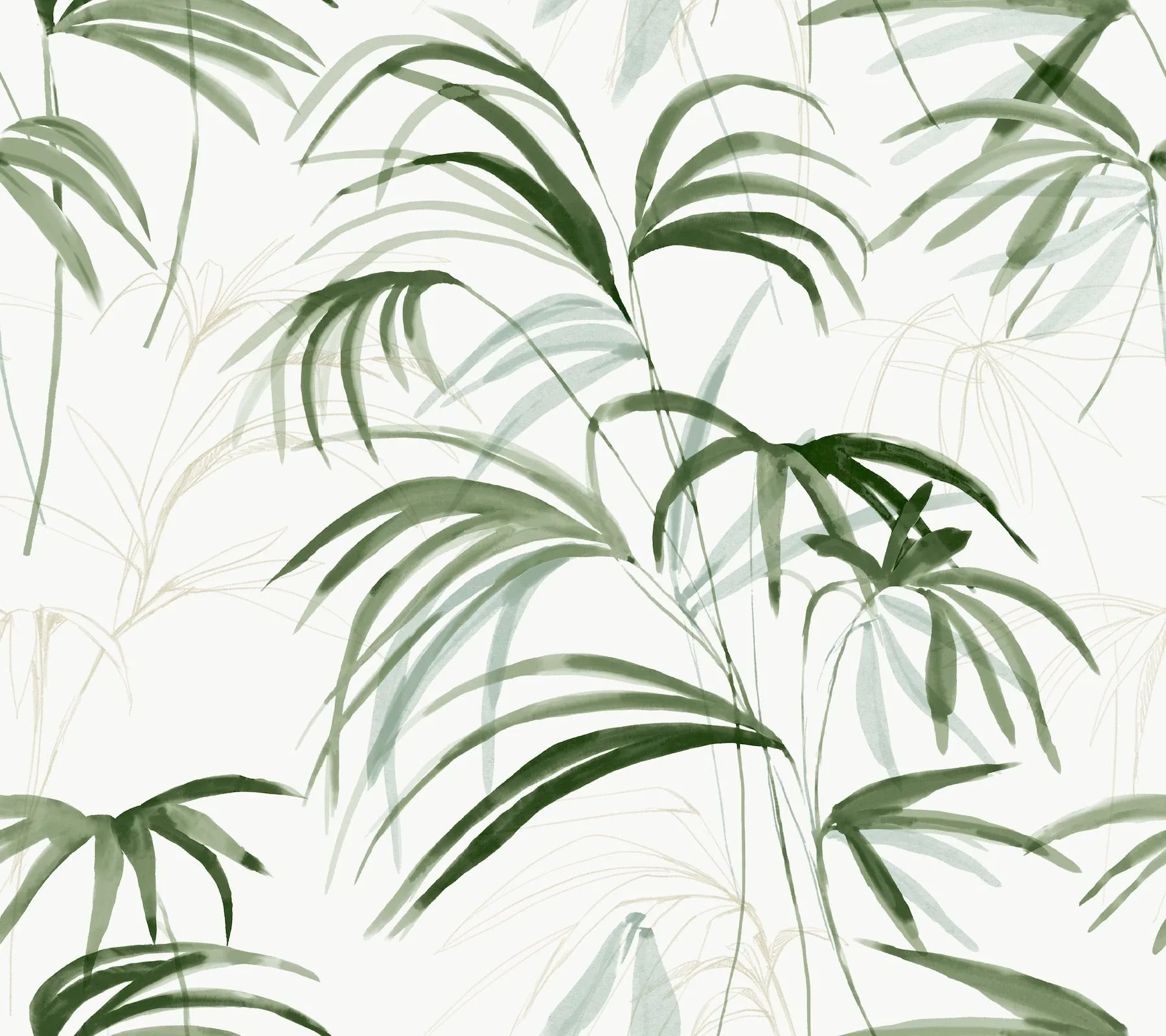 NT6121 | Inky Green Palms Wallpaper
