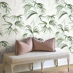 York Designer Series Inky Green Palms Wallpaper - SKU NT6121