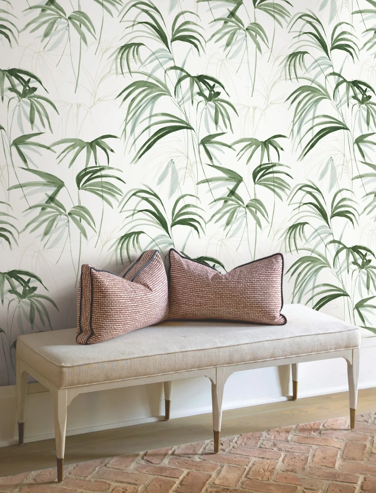 York Designer Series Inky Green Palms Wallpaper - SKU NT6121