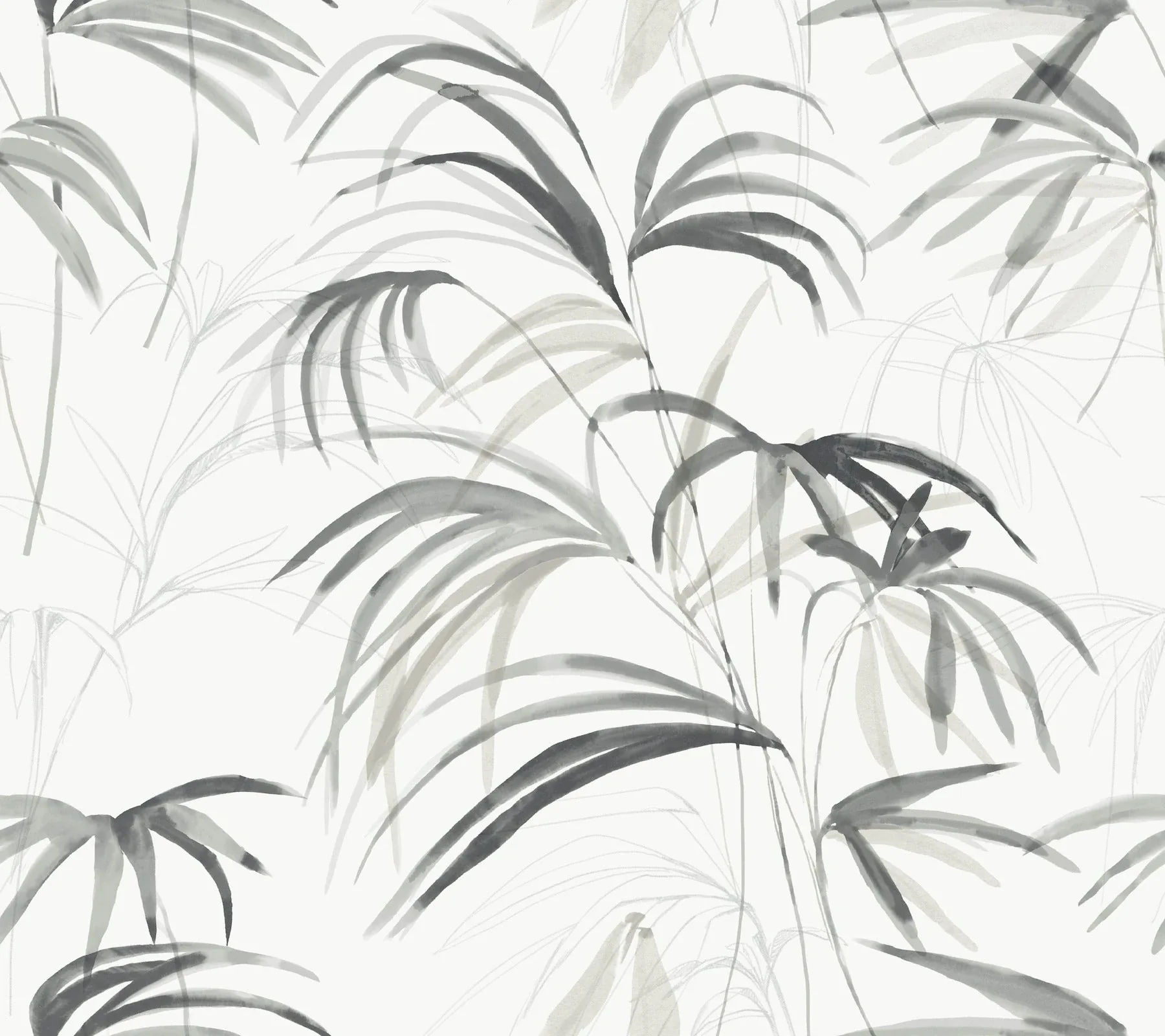 York Designer Series Inky Palms Black Peel & Stick Wallpaper - SKU PSW1611RL