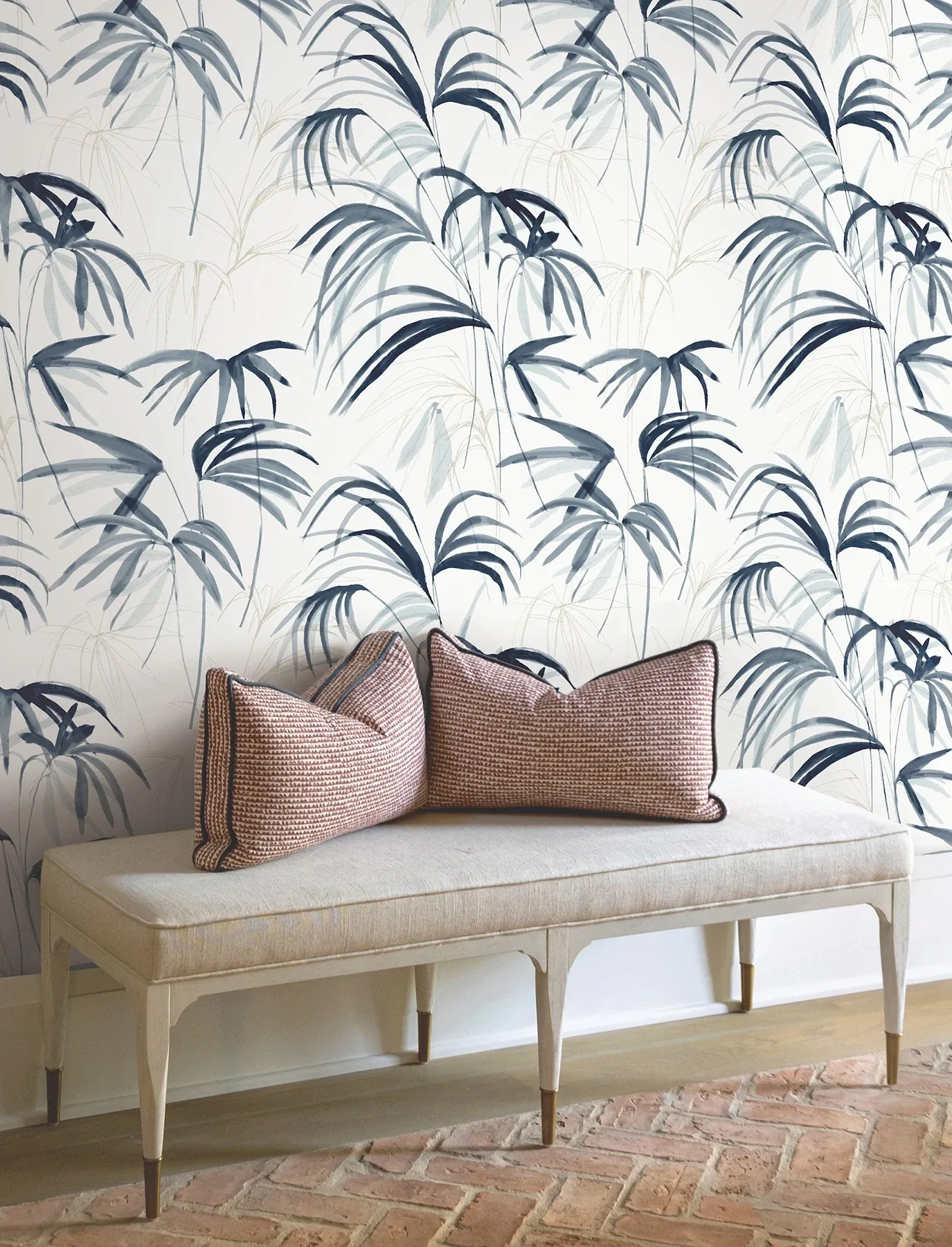 York Designer Series Inky Palms Blue Peel & Stick Wallpaper - SKU PSW1610RL