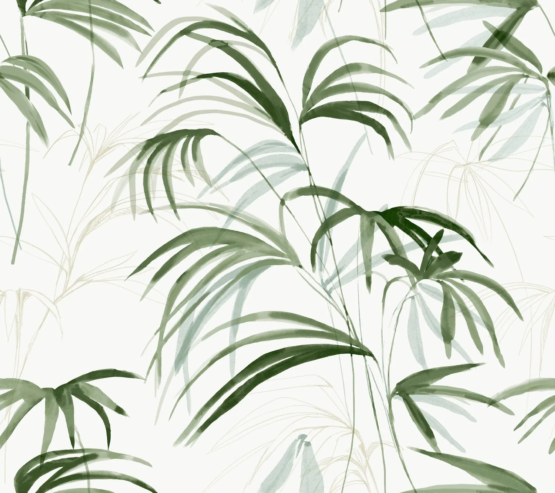 York Designer Series Inky Palms Green Peel & Stick Wallpaper - SKU PSW1609RL